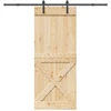 Slankios durys NARVIK Natūrali ir juoda 90 x 210 cm (213,5 cm)