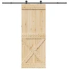 Slankios durys NARVIK Natūrali ir juoda 85 x 210 cm (213,5 cm)