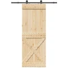 Slankios durys NARVIK Natūrali ir juoda 85 x 210 cm (152,5 cm)
