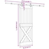 Slankios durys NARVIK Natūrali ir juoda 70 x 210 cm (213,5 cm)