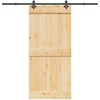 Slankios durys NARVIK Natūrali ir juoda 95 x 210 cm (213,5 cm)