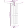 Slankios durys NARVIK Natūrali ir juoda 80 x 210 cm (213,5 cm)