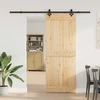 Slankios durys NARVIK Natūrali ir juoda 80 x 210 cm (213,5 cm)