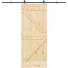 Slankios durys NARVIK Natūrali ir juoda 85 x 210 cm (213,5 cm)
