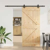 Slankios durys NARVIK Natūrali ir juoda 90 x 210 cm (213,5 cm)