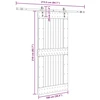 Slankios durys NARVIK Natūrali ir juoda 100 x 210 cm (213,5 cm)