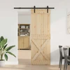 Slankios durys NARVIK Natūrali ir juoda 80 x 210 cm (152,5 cm)