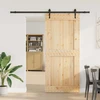 Slankios durys NARVIK Natūrali ir juoda 100 x 210 cm (213,5 cm)