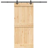 Slankios durys NARVIK Natūrali ir juoda 90 x 210 cm (213,5 cm)