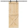 Slankios durys NARVIK Natūrali ir juoda 85 x 210 cm (213,5 cm)