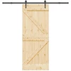 Slankios durys NARVIK Natūrali ir juoda 85 x 210 cm (213,5 cm)