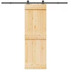 Slankios durys NARVIK Natūrali ir juoda 70 x 210 cm (213,5 cm)