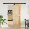 Slankios durys NARVIK Natūrali ir juoda 80 x 210 cm (213,5 cm)