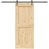 Slankios durys NARVIK Natūrali ir juoda 95 x 210 cm (213,5 cm)