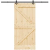 Slankios durys NARVIK Natūrali ir juoda 95 x 210 cm (213,5 cm)