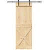 Slankios durys NARVIK Natūrali ir juoda 80 x 210 cm (152,5 cm)