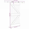Slankios durys NARVIK Natūrali ir juoda 95 x 210 cm (213,5 cm)