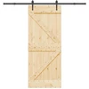 Slankios durys NARVIK Natūrali ir juoda 85 x 210 cm (213,5 cm)