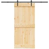 Slankios durys NARVIK Natūrali ir juoda 95 x 210 cm (213,5 cm)