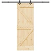 Slankios durys NARVIK Natūrali ir juoda 70 x 210 cm (213,5 cm)