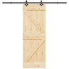 Slankios durys NARVIK Natūrali ir juoda 70 x 210 cm (213,5 cm)