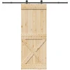 Slankios durys NARVIK Natūrali ir juoda 90 x 210 cm (213,5 cm)