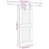 Slankios durys NARVIK Natūrali ir juoda 85 x 210 cm (213,5 cm)
