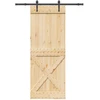 Slankios durys NARVIK Natūrali ir juoda 85 x 210 cm (152,5 cm)