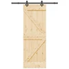 Slankios durys NARVIK Natūrali ir juoda 70 x 210 cm (152,5 cm)