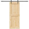 Slankios durys NARVIK Natūrali ir juoda 85 x 210 cm (213,5 cm)