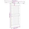 Slankios durys NARVIK Natūrali ir juoda 100 x 210 cm (213,5 cm)