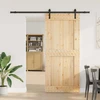 Slankios durys NARVIK Natūrali ir juoda 100 x 210 cm (213,5 cm)