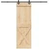Slankios durys NARVIK Natūrali ir juoda 70 x 210 cm (213,5 cm)