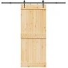Slankios durys NARVIK Natūrali ir juoda 85 x 210 cm (213,5 cm)