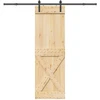 Slankios durys NARVIK Natūrali ir juoda 70 x 210 cm (213,5 cm)