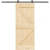 Slankios durys NARVIK Natūrali ir juoda 85 x 210 cm (213,5 cm)