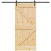 Slankios durys NARVIK Natūrali ir juoda 90 x 210 cm (213,5 cm)