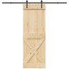 Slankios durys NARVIK Natūrali ir juoda 80 x 210 cm (213,5 cm)