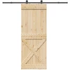 Slankios durys NARVIK Natūrali ir juoda 90 x 210 cm (213,5 cm)