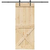 Slankios durys NARVIK Natūrali ir juoda 95 x 210 cm (213,5 cm)