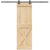 Slankios durys NARVIK Natūrali ir juoda 70 x 210 cm (213,5 cm)