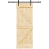 Slankios durys NARVIK Natūrali ir juoda 70 x 210 cm (152,5 cm)