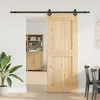 Slankios durys NARVIK Natūrali ir juoda 90 x 210 cm (213,5 cm)