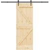 Slankios durys NARVIK Natūrali ir juoda 70 x 210 cm (213,5 cm)