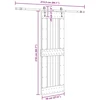 Slankios durys NARVIK Natūrali ir juoda 70 x 210 cm (213,5 cm)