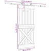 Slankios durys NARVIK Natūrali ir juoda 90 x 210 cm (213,5 cm)
