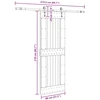 Slankios durys NARVIK Natūrali ir juoda 80 x 210 cm (213,5 cm)
