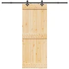 Slankios durys NARVIK Natūrali ir juoda 80 x 210 cm (213,5 cm)