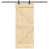 Slankios durys NARVIK Natūrali ir juoda 85 x 210 cm (213,5 cm)