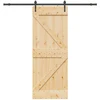 Slankios durys NARVIK Natūrali ir juoda 80 x 210 cm (213,5 cm)